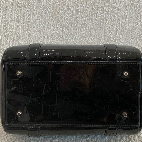 Authentic Pre-owned Dior Black Monogram Patent Leather Boston Bag - Picture 6 of 16